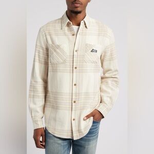 New Icecream Snow White Plaid Cotton Flannel Button Up Shirt Mens Sz L